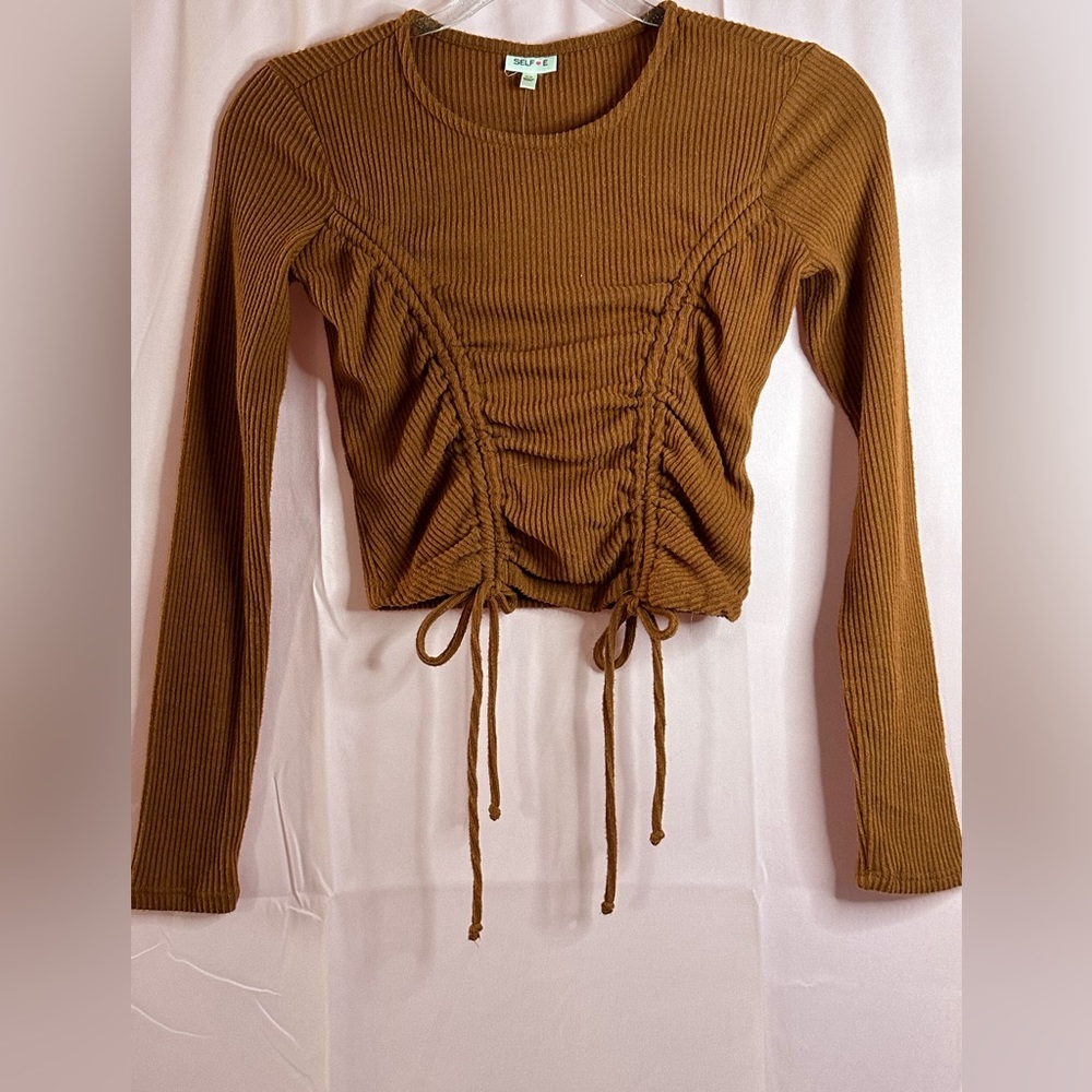 Selfie Long Sleeve Crop Top- XS